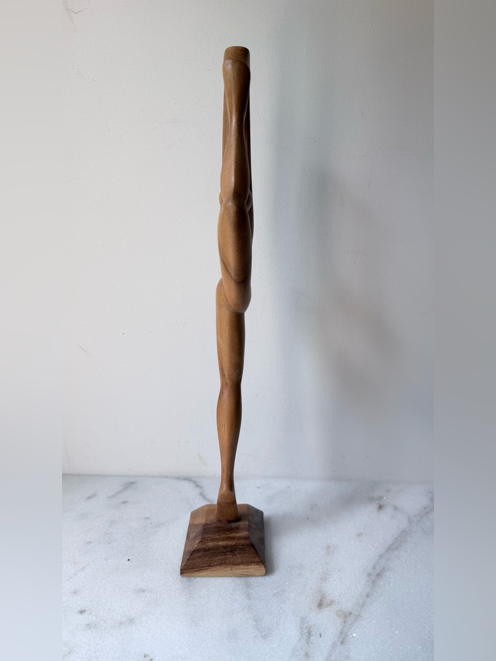 Wooden Dancer Sculpture - Brown Home Art Figurine - Picture 7 of 8